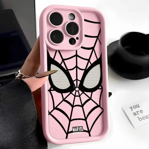 Marvel Spider Man Black Case For iPhone 15 14 13 12 11 Pro Max XR XS 78Plus MINI Y2K Soft Back Cover - Image 4