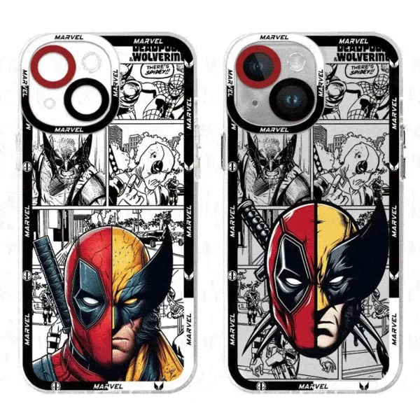 Marvel Deadpool Wolverine Clear Phone Case for Apple iPhone 16 11 12 13 14 15 pro Max XS XR X 13 12 Mini 7 8 plus - Image 2