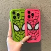 Marvel Spider Man Black Case For iPhone 15 14 13 12 11 Pro Max XR XS 78Plus MINI Y2K Soft Back Cover