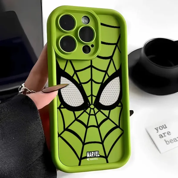 Marvel Spider Man Black Case For iPhone 15 14 13 12 11 Pro Max XR XS 78Plus MINI Y2K Soft Back Cover - Image 2